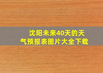 沈阳未来40天的天气预报表图片大全下载