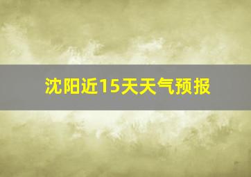 沈阳近15天天气预报