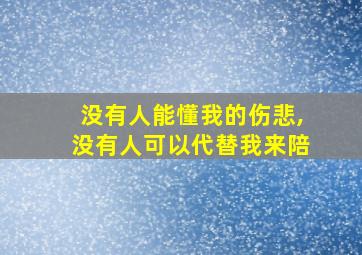 没有人能懂我的伤悲,没有人可以代替我来陪