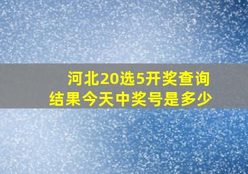 河北20选5开奖查询结果今天中奖号是多少