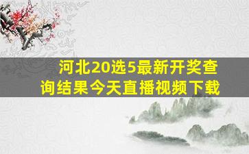 河北20选5最新开奖查询结果今天直播视频下载