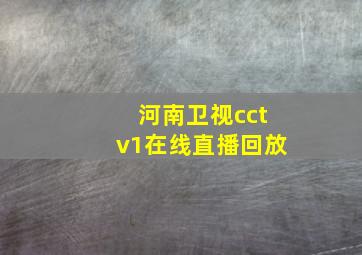 河南卫视cctv1在线直播回放