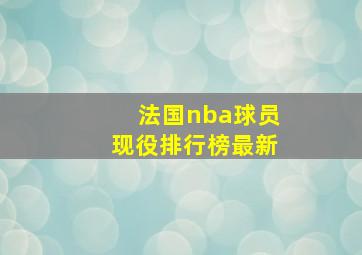 法国nba球员现役排行榜最新