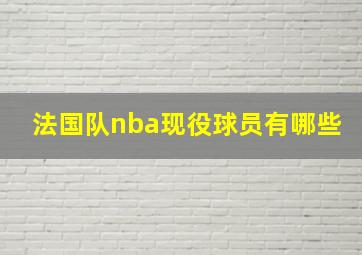 法国队nba现役球员有哪些