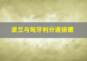 波兰与匈牙利分道扬镳