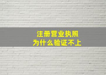 注册营业执照为什么验证不上