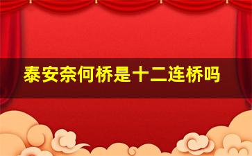 泰安奈何桥是十二连桥吗