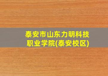 泰安市山东力明科技职业学院(泰安校区)