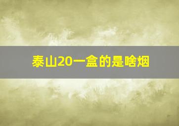 泰山20一盒的是啥烟