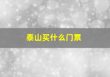 泰山买什么门票