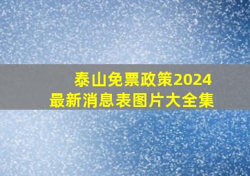 泰山免票政策2024最新消息表图片大全集