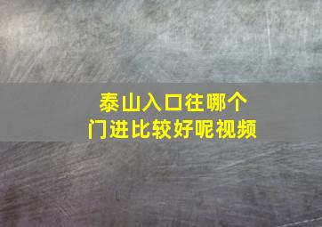 泰山入口往哪个门进比较好呢视频