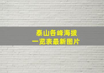 泰山各峰海拔一览表最新图片