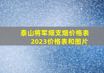 泰山将军细支烟价格表2023价格表和图片