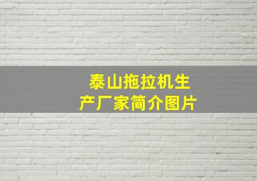 泰山拖拉机生产厂家简介图片