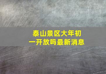 泰山景区大年初一开放吗最新消息