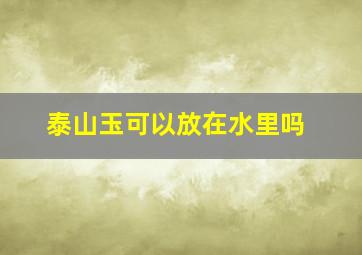 泰山玉可以放在水里吗