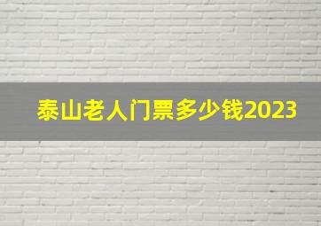 泰山老人门票多少钱2023