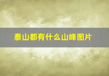 泰山都有什么山峰图片