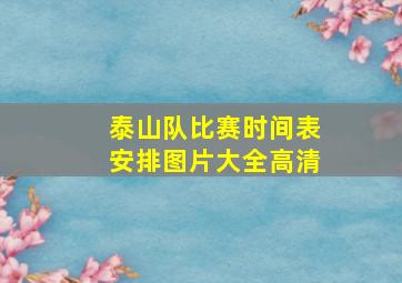 泰山队比赛时间表安排图片大全高清