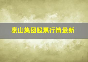 泰山集团股票行情最新