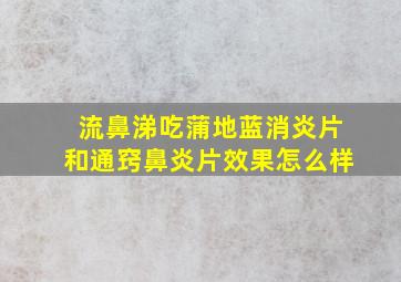 流鼻涕吃蒲地蓝消炎片和通窍鼻炎片效果怎么样