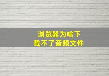 浏览器为啥下载不了音频文件