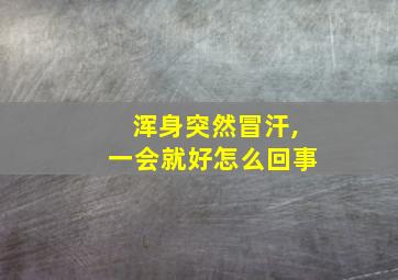 浑身突然冒汗,一会就好怎么回事