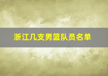 浙江几支男篮队员名单