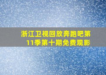 浙江卫视回放奔跑吧第11季第十期免费观影