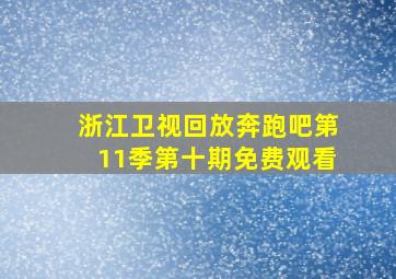 浙江卫视回放奔跑吧第11季第十期免费观看