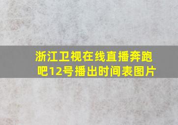 浙江卫视在线直播奔跑吧12号播出时间表图片