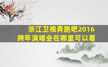 浙江卫视奔跑吧2016跨年演唱会在哪里可以看