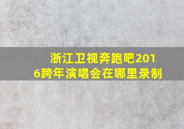 浙江卫视奔跑吧2016跨年演唱会在哪里录制