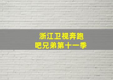 浙江卫视奔跑吧兄弟第十一季