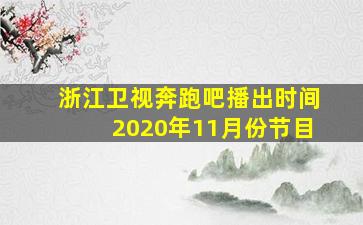 浙江卫视奔跑吧播出时间2020年11月份节目