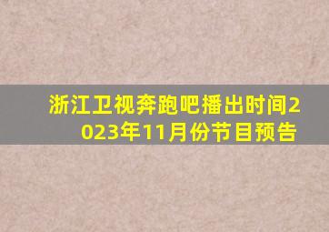 浙江卫视奔跑吧播出时间2023年11月份节目预告