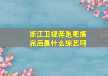 浙江卫视奔跑吧播完后是什么综艺啊