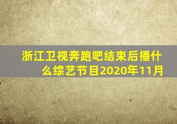 浙江卫视奔跑吧结束后播什么综艺节目2020年11月