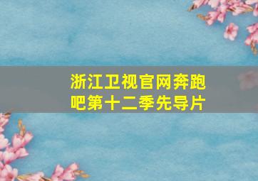 浙江卫视官网奔跑吧第十二季先导片