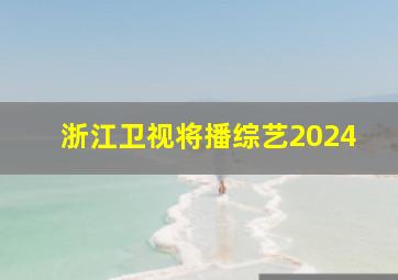 浙江卫视将播综艺2024