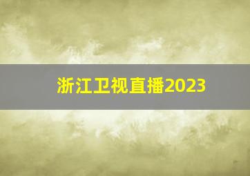 浙江卫视直播2023