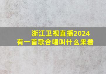 浙江卫视直播2024有一首歌合唱叫什么来着