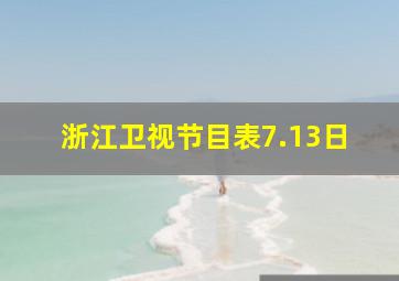 浙江卫视节目表7.13日