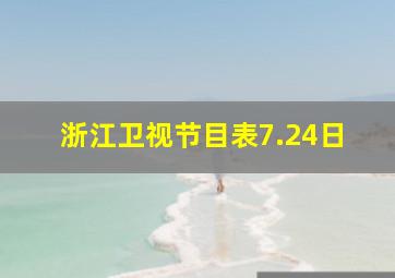 浙江卫视节目表7.24日