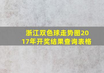 浙江双色球走势图2017年开奖结果查询表格