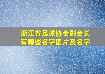 浙江省足球协会副会长有哪些名字图片及名字