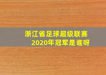 浙江省足球超级联赛2020年冠军是谁呀