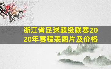 浙江省足球超级联赛2020年赛程表图片及价格