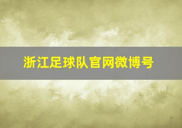 浙江足球队官网微博号